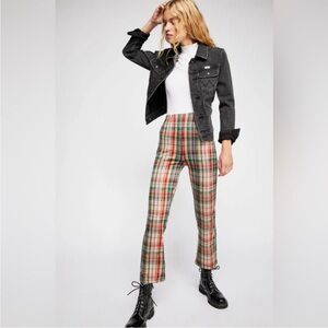 Free People Clean Crop plaid pants size US 4 UK 8